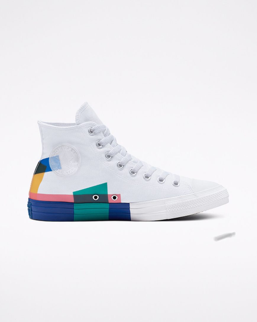 Pánské Boty Vysoké Converse Chuck Taylor All Star Space Racer Vysoké Bílé Blankyt Červené | CZ DBCR31